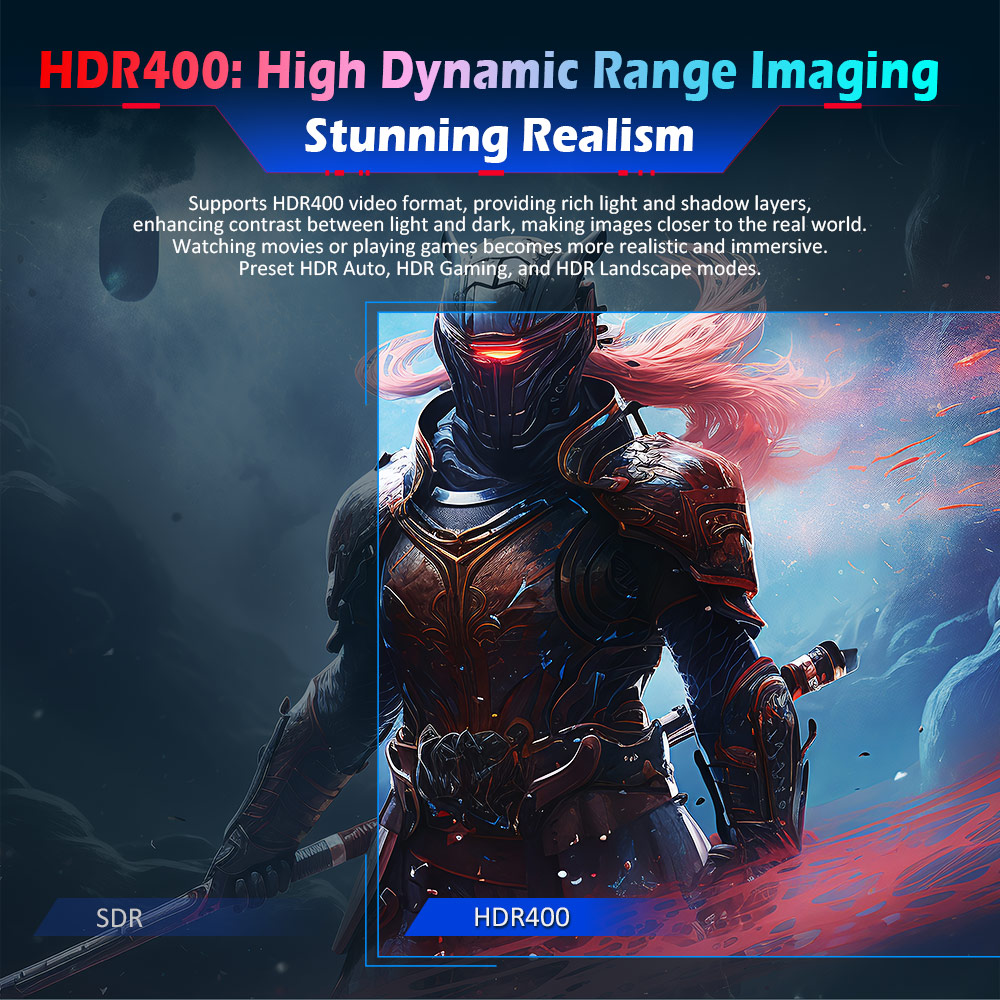 Refurbished TITAN ARMY P2510HS Gaming Monitor, 24.5-inch 1920*1080 CSOT Fast IPS Screen, 300Hz Refresh Rate, HDR400, 121% sRGB, 1ms GTG Response Time, Adaptive-Sync, Hardware Low Blue Light