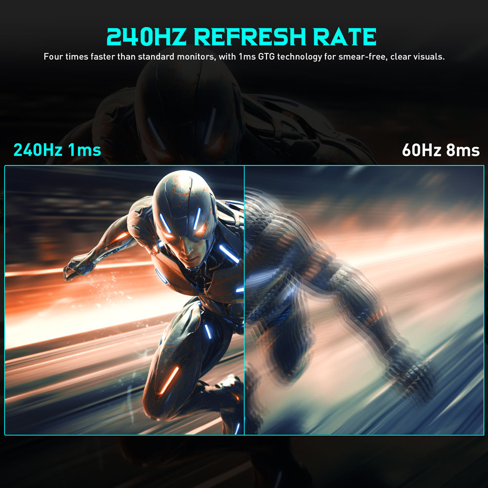 Refurbished TITAN ARMY P32A2S2 Gaming Monitor, 2560 x 1440 QHD FAST IPS Panel, 240Hz Refresh Rate, HDR400, 1ms GTG, GamePlus Mode, Adaptive Sync, PIP/PBP Split Screen, 2*HDMI 2.1 2*DP 1.4, E-Sport Backlights, Adjustable Stand