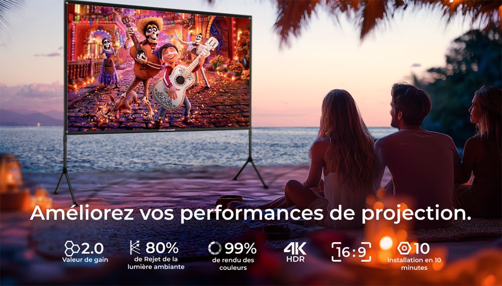 Ultimea Photon E-ALR 120 pouces Écran de projection avec support