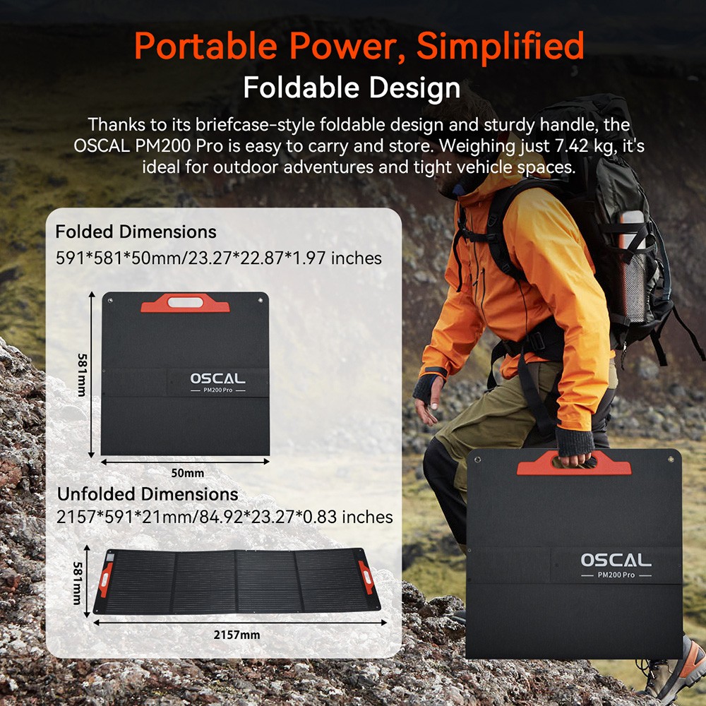 Blackview Oscal PowerMax 3600 Rugged Power Station + PM200 Pro 200W Solar Panel, 3600Wh to 57600Wh LiFePO4 Battery, 14 Outlets, 5 LED Light Modes, Morse Code Signal