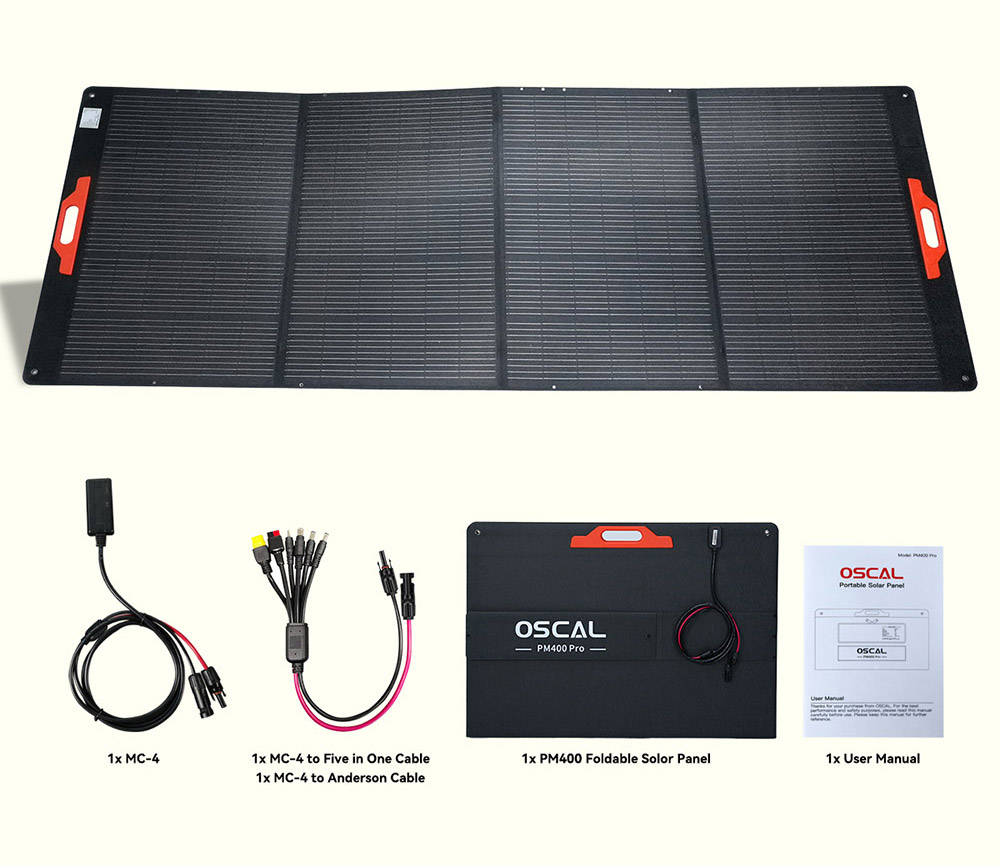 Blackview Oscal PowerMax 3600 + Blackview Oscal PM400 Pro Centrale électrique robuste, 3600Wh + panneau solaire pliable 400W