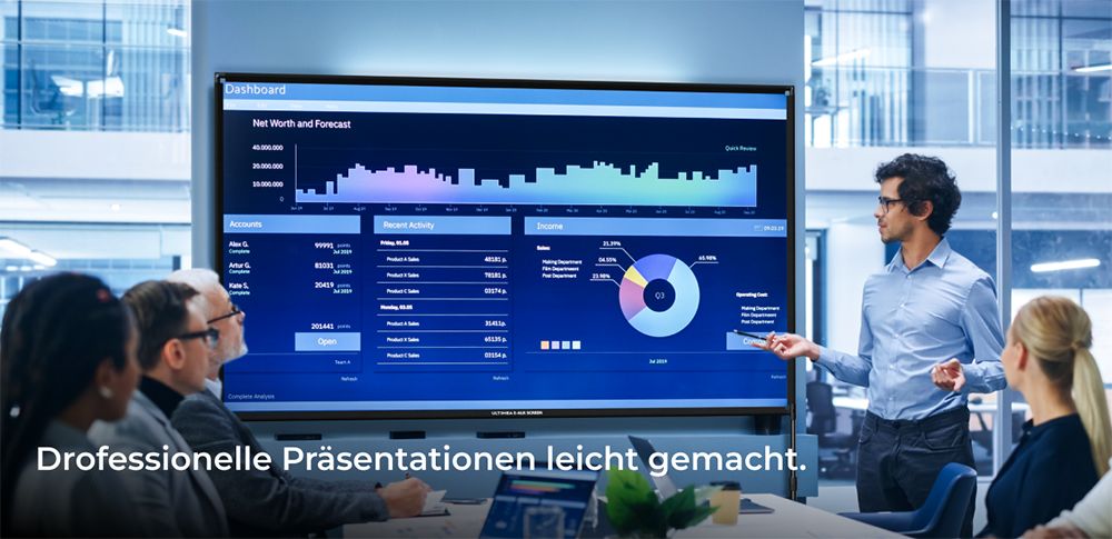Ultimea Photon E-ALR 100-Zoll-Projektionsleinwand mit Ständer