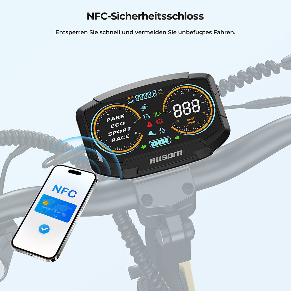 Ausom L2 Elektroroller, 800W Motor, 48V 15,6Ah Akku, 10 Zoll Reifen, 45 km/h Höchstgeschwindigkeit, 70 km Reichweite, Scheibenbremsen vorne und hinten, Schwingenfederung, LCD-Display