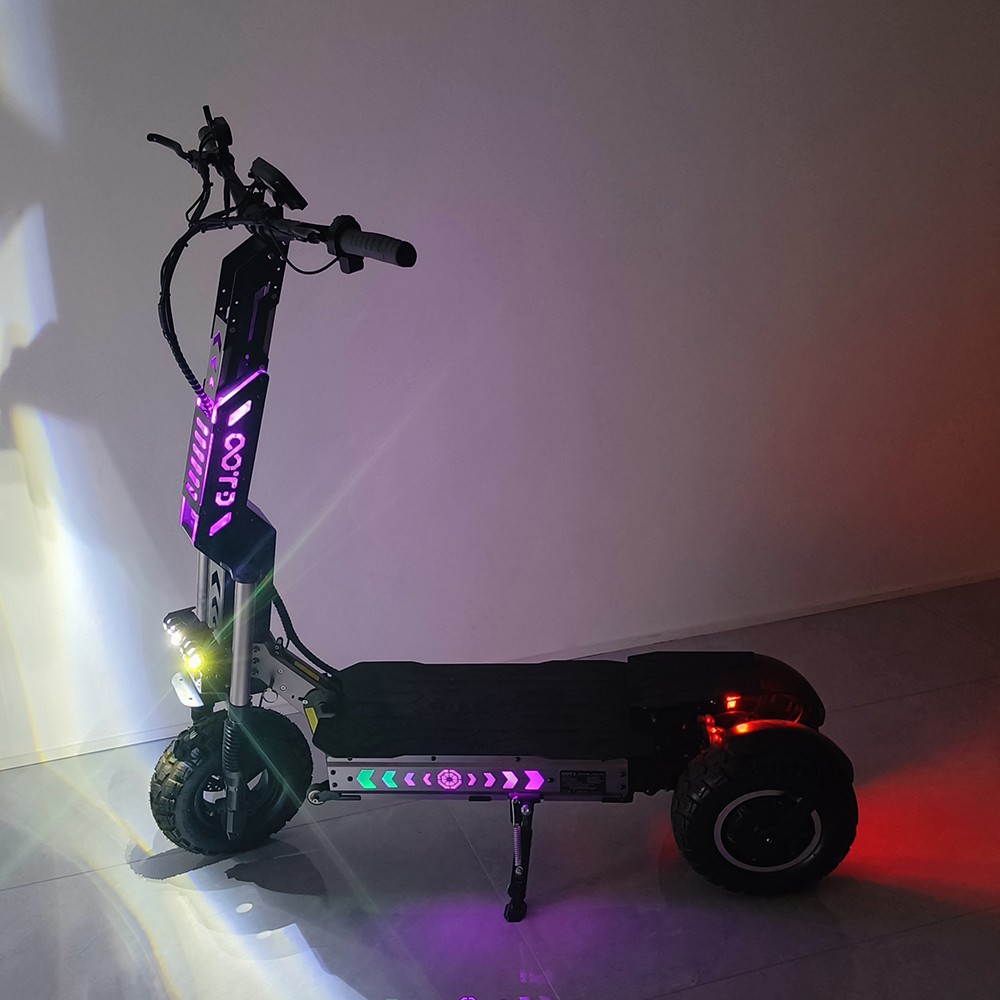 OOTD T30 Folding Electric Scooter, 1600W*2 Motor, 60V 31.2Ah Battery, 13 inch Off-road Tires, 65km/h Max Speed, 100km Max Range, Hydraulic Disc Brakes, Front Hydraulic & Rear Spring Suspension, 200kg Max Load