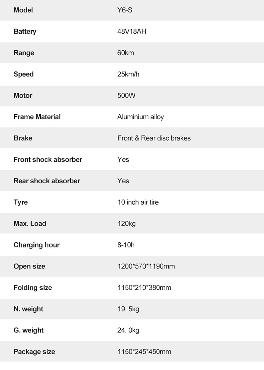 JOYOR Y6-S Electric Scooter 18Ah Battery 500W Motor Up to 60KM Range 10 Inch Wheel 40Km/h Max Speed