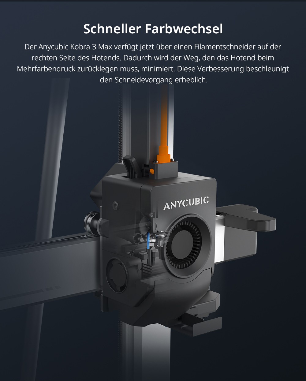 Anycubic Kobra 3 Max Combo 3D-Drucker, bis zu 8-Farben-Druck, ACE Pro Color Engine, 600 mm/s Hochgeschwindigkeitsdruck, automatische Nivellierung und Anti-Step-Lost, 420 x 420 x 500 mm
