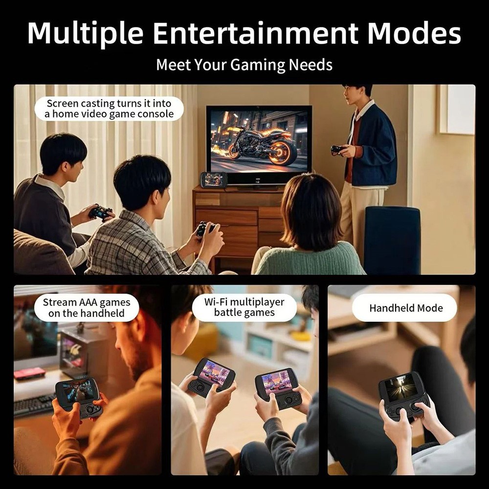 ANBERNIC RG Slide Game Console, 128GB TF Card with 3000+ Games, 4.7 inch 1280*960 120Hz Touchscreen, 8GB LPDDR4X + 128GB UFS2.2, Al Assistant, Android 13, Capacitive Joystick - White