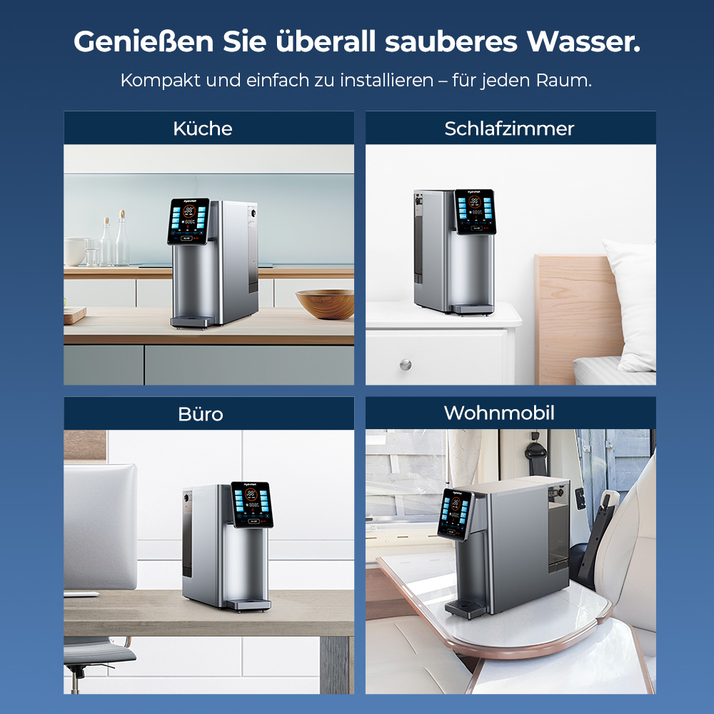 Hydrofast W100 Wasserreiniger für die Arbeitsplatte mit heißem und raumwarmem Wasser, 8 Temperaturen