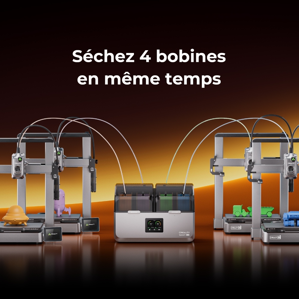 Creality SpacePi X4 Séchoir Filament, Stockage 4 Bobines, Double Chauffage, 85°C Max, pour PLA/TPU/PETG/ABS/Nylon