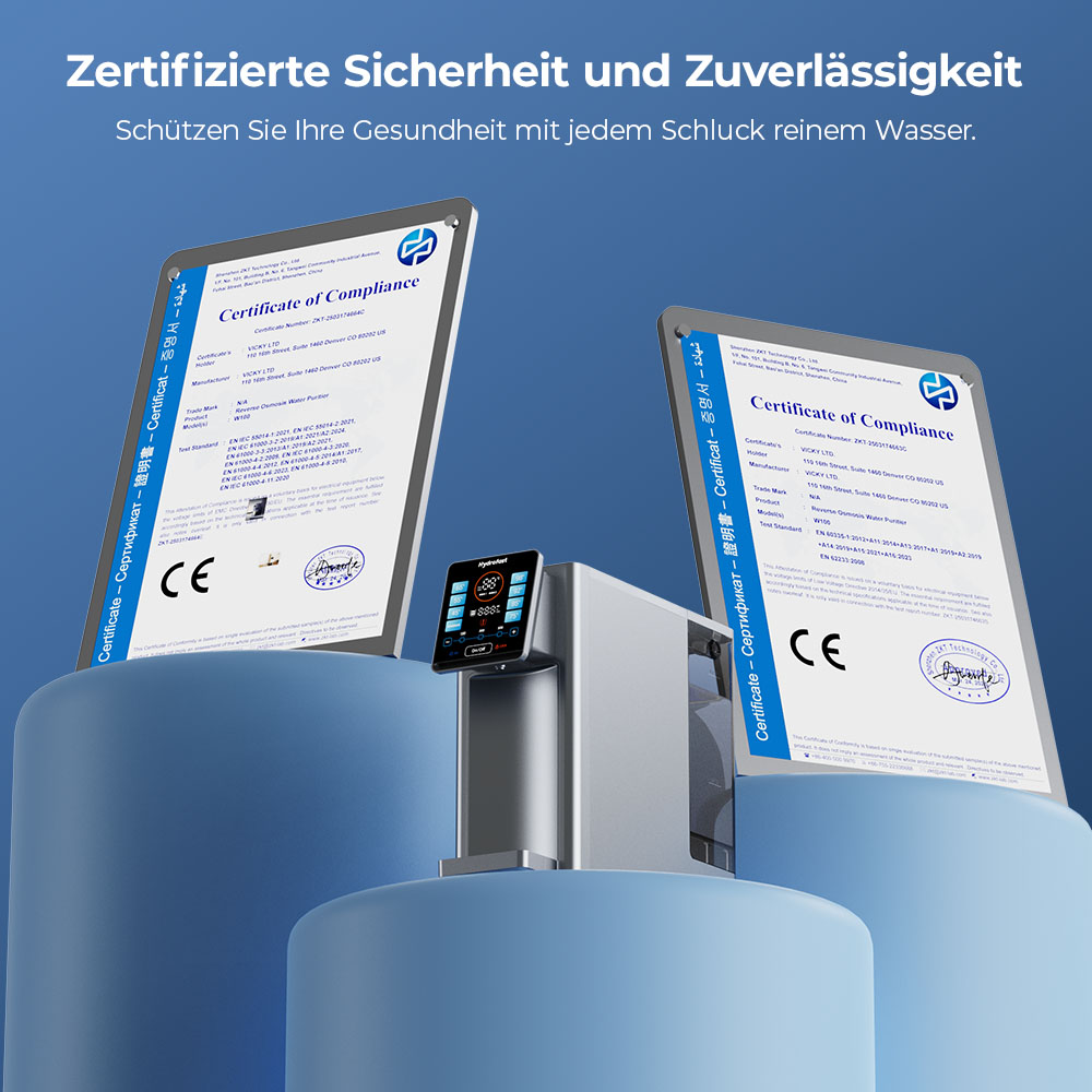 Hydrofast W100 Wasserreiniger für die Arbeitsplatte mit heißem und raumwarmem Wasser, 8 Temperaturen
