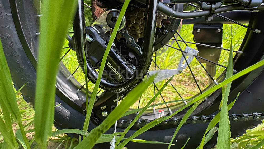 Touroll S2 Elektrofahrrad, 650 W max. Leistung, 48 V 15 Ah Akku, 20 x 4,0 Zoll Reifen, 25 km/h Max. Geschwindigkeit, 150 km max. Reichweite, mechanische Scheibenbremse & E-Bremse, mechanischer Stoßdämpfer, Shimano 7-Gang-Getriebe