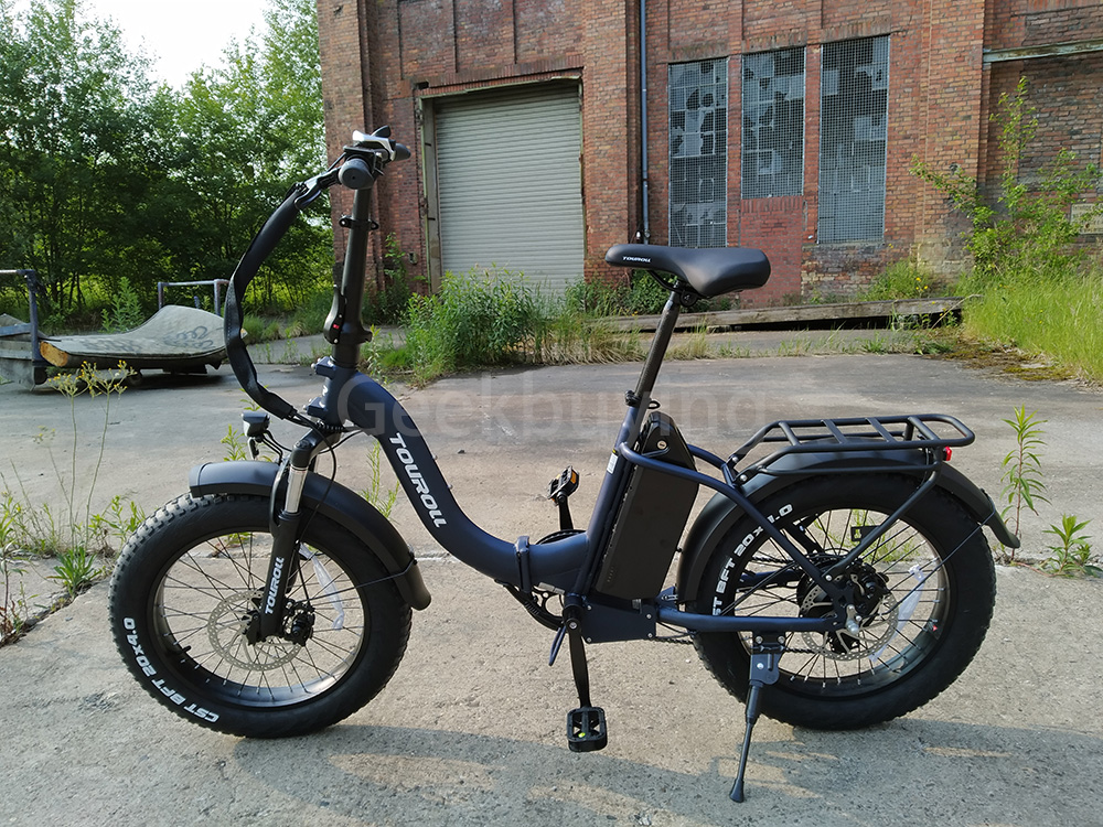 Touroll S2 Elektrofahrrad, 650 W max. Leistung, 48 V 15 Ah Akku, 20 x 4,0 Zoll Reifen, 25 km/h Max. Geschwindigkeit, 150 km max. Reichweite, mechanische Scheibenbremse & E-Bremse, mechanischer Stoßdämpfer, Shimano 7-Gang-Getriebe