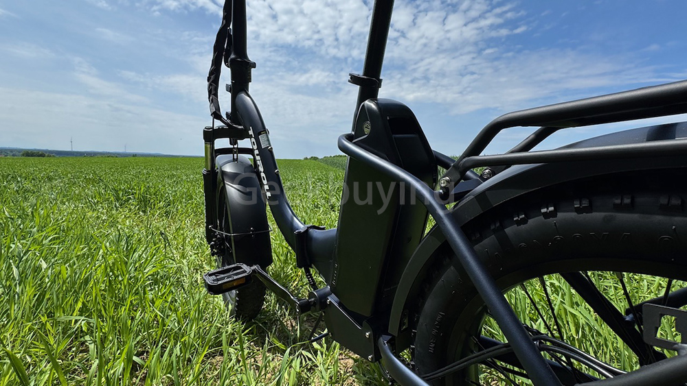 Touroll S2 Elektrofahrrad, 650 W max. Leistung, 48 V 15 Ah Akku, 20 x 4,0 Zoll Reifen, 25 km/h Max. Geschwindigkeit, 150 km max. Reichweite, mechanische Scheibenbremse & E-Bremse, mechanischer Stoßdämpfer, Shimano 7-Gang-Getriebe