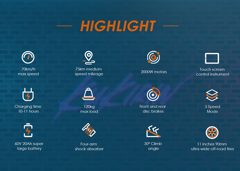 KuKirin G4 Electric Scooter, 2*1000W Motor, 60V 20Ah Battery, 11 inch Tires, 70km/h Max Speed, 75km Range, Front & Rear Disc Brakes, Four-arm Shock Absorber