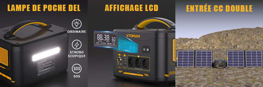 VTOMAN Jump 2200 Station d'Énergie, 1548Wh LiFePO4, 2200W AC, Extensible à 3096Wh