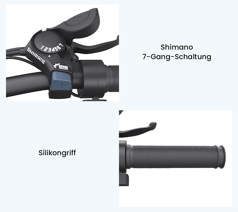 AVAKA K300 Faltbares Elektrofahrrad, 350 W Motor, 36 V 16 Ah Akku, 20 x 3,0 Zoll Reifen, 31 km/h Höchstgeschwindigkeit, 100 km Reichweite, Scheibenbremsen vorne und hinten, LCD-Display, SHIMANO 7-Gang - Weiß