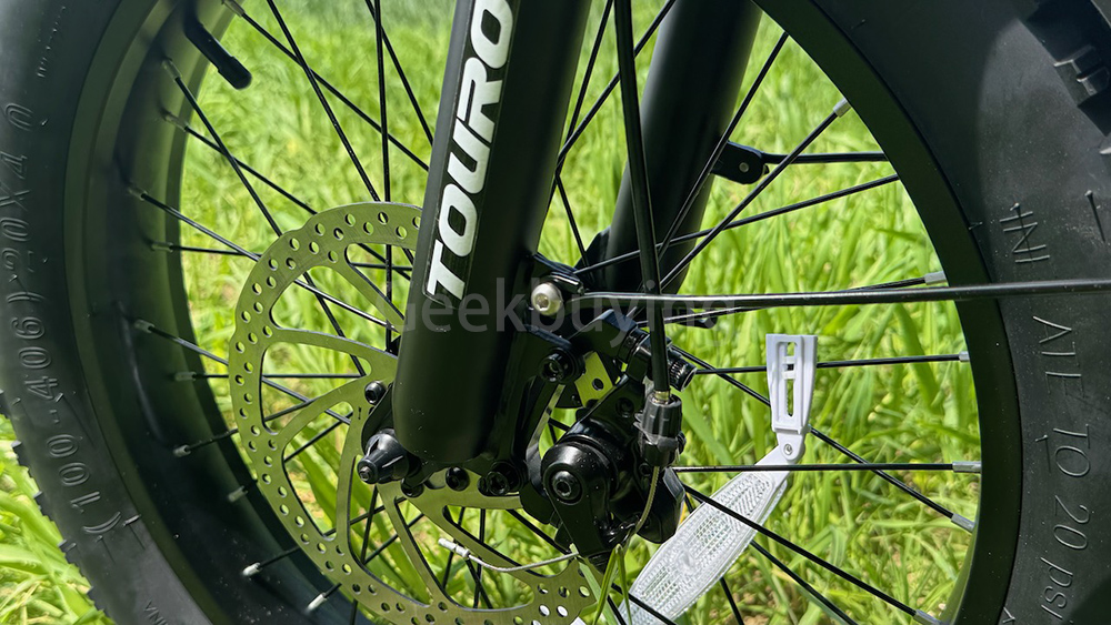 Touroll S2 Elektrofahrrad, 650 W max. Leistung, 48 V 15 Ah Akku, 20 x 4,0 Zoll Reifen, 25 km/h Max. Geschwindigkeit, 150 km max. Reichweite, mechanische Scheibenbremse & E-Bremse, mechanischer Stoßdämpfer, Shimano 7-Gang-Getriebe