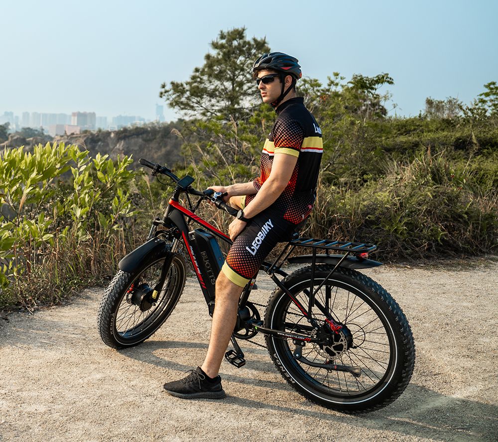 DUOTTS S26 Electric Bike 750W*2 Motors 50km/h Max Speed 26*4.0 inch Inflatable Fat Tires 48V 20Ah SAMSUNG Battery 120km Range Shimano 7-Speed 150kg Max Load Smart APP - Black