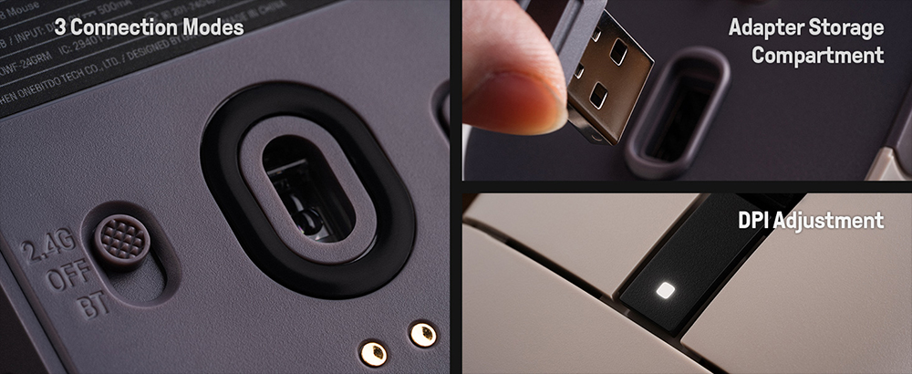 8BitDo Retro R8 Mouse N Edition, 3 Connection Modes, PAW 3395 Sensor, Programmable Buttons