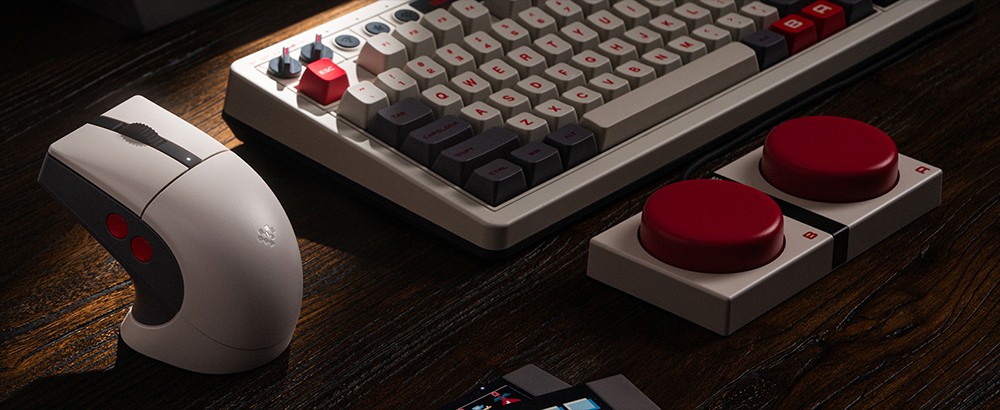 8BitDo Retro R8 Mouse N Edition, 3 Connection Modes, PAW 3395 Sensor, Programmable Buttons