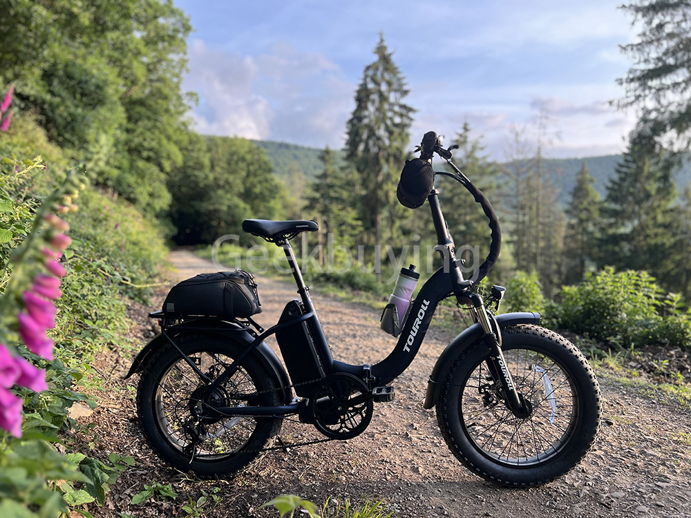 Touroll S2 Elektrofahrrad, 650 W max. Leistung, 48 V 15 Ah Akku, 20 x 4,0 Zoll Reifen, 25 km/h Max. Geschwindigkeit, 150 km max. Reichweite, mechanische Scheibenbremse & E-Bremse, mechanischer Stoßdämpfer, Shimano 7-Gang-Getriebe