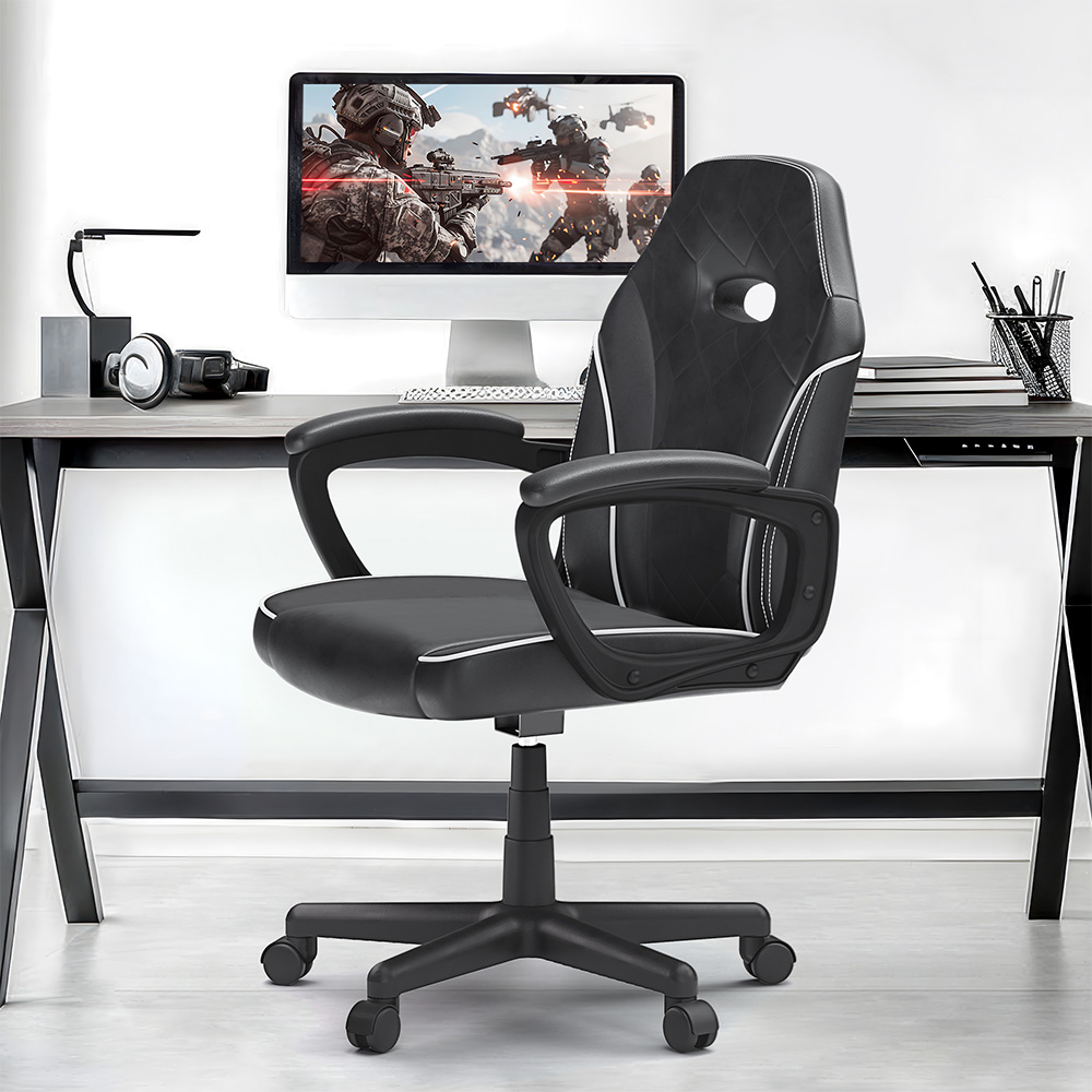 ACGAM CG-4746 Gamer irodai szék Kis változat, Ergonomikus habszivacs háttámla, 360°-ban forgatható és állítható magasságú, 360°-ban forgatható és magasságállítható
