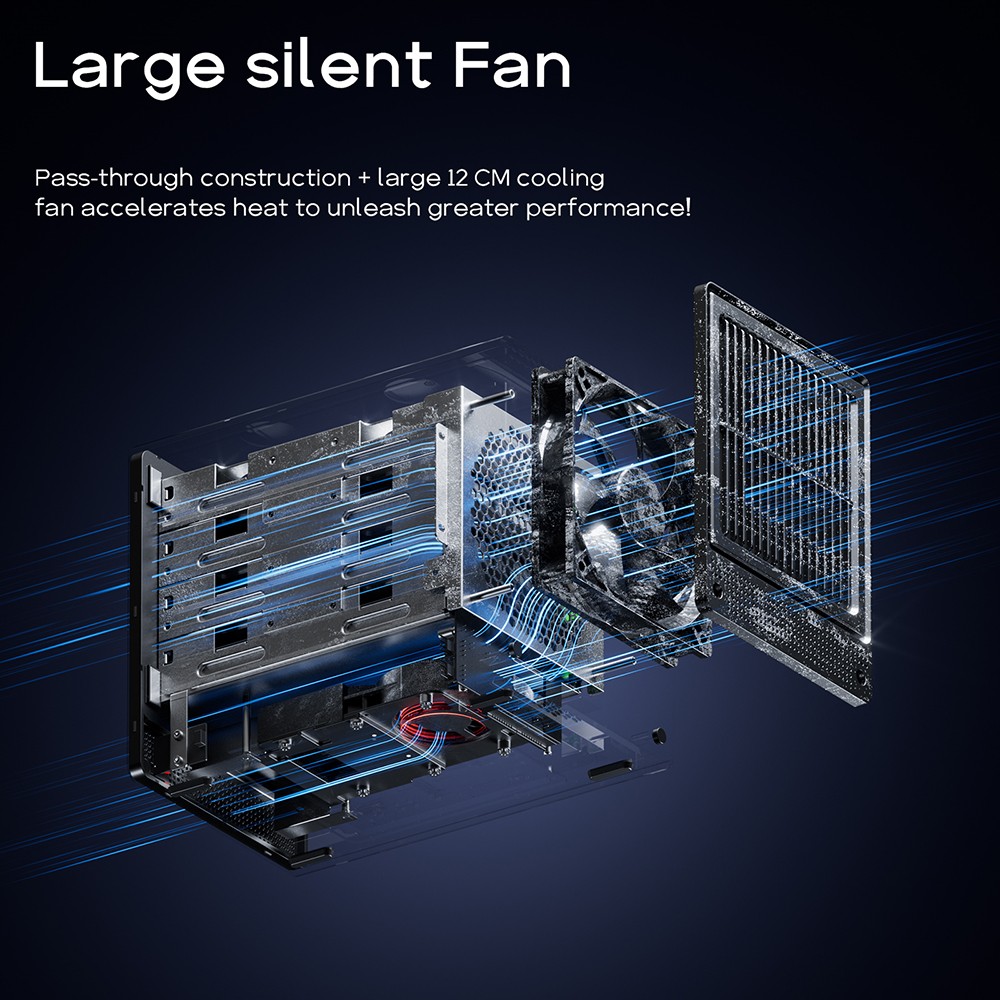 AOOSTAR WTR Pro NAS Mini PC Barebone (No RAM No SSD), AMD Ryzen 7 5825U 8 Cores Max 4.5GHz, HDMI+DP+Type-C Triple 4K Display, WiFi 6 Bluetooth 5.2, 2*USB3.0 2*USB2.0 2*2.5G RJ45 1*Micro SD Card Port 1*Audio Jack - EU Plug