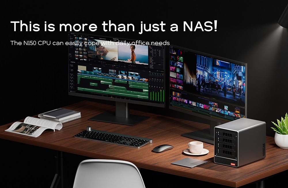 AOOSTAR WTR Pro NAS Mini PC Barebone (No RAM No SSD), Intel N150 4 Cores Max 3.6GHz, HDMI+DP+Type-C Triple 4K Display, 2*USB3.0, 2*USB2.0, 2*2.5G RJ45, 1*Micro SD Card, 1*Audio Jack - EU Plug