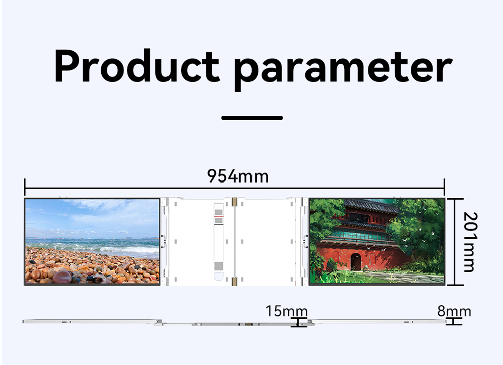 AOSIMAN S140FPC-1 Laptop Screen Extender, 14 inch 1920*1200 Dual Screen Portable Monitor for 13.3-15.6 inch Laptop, 60Hz Refresh Rate, Plug and Play, 2*Mini HDMI, 4*Type-C