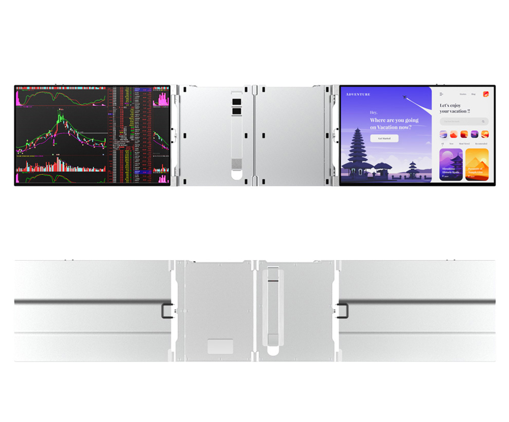 AOSIMAN S140FPC-1 Laptop Screen Extender, 14 inch 1920*1200 Dual Screen Portable Monitor for 13.3-15.6 inch Laptop, 60Hz Refresh Rate, Plug and Play, 2*Mini HDMI, 4*Type-C