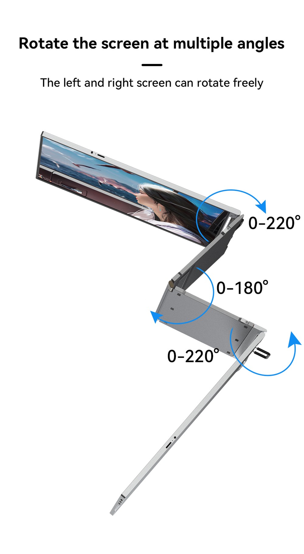 AOSIMAN S140FPC-1 Laptop Screen Extender, 14 inch 1920*1200 Dual Screen Portable Monitor for 13.3-15.6 inch Laptop, 60Hz Refresh Rate, Plug and Play, 2*Mini HDMI, 4*Type-C