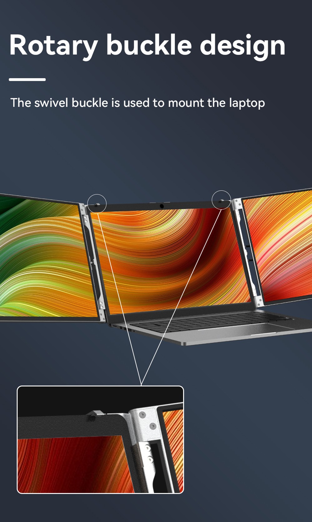 AOSIMAN S140FPC-1 Laptop Screen Extender, 14 inch 1920*1200 Dual Screen Portable Monitor for 13.3-15.6 inch Laptop, 60Hz Refresh Rate, Plug and Play, 2*Mini HDMI, 4*Type-C