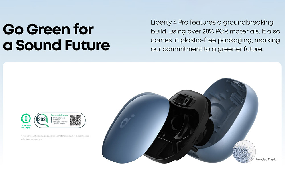 Anker Soundcore Liberty 4 Pro ANC Earbuds TWS Headphones, Adaptive ANC 3.0, Hi-Res Audio, Fast Charging, IPX5 Waterproof - Black