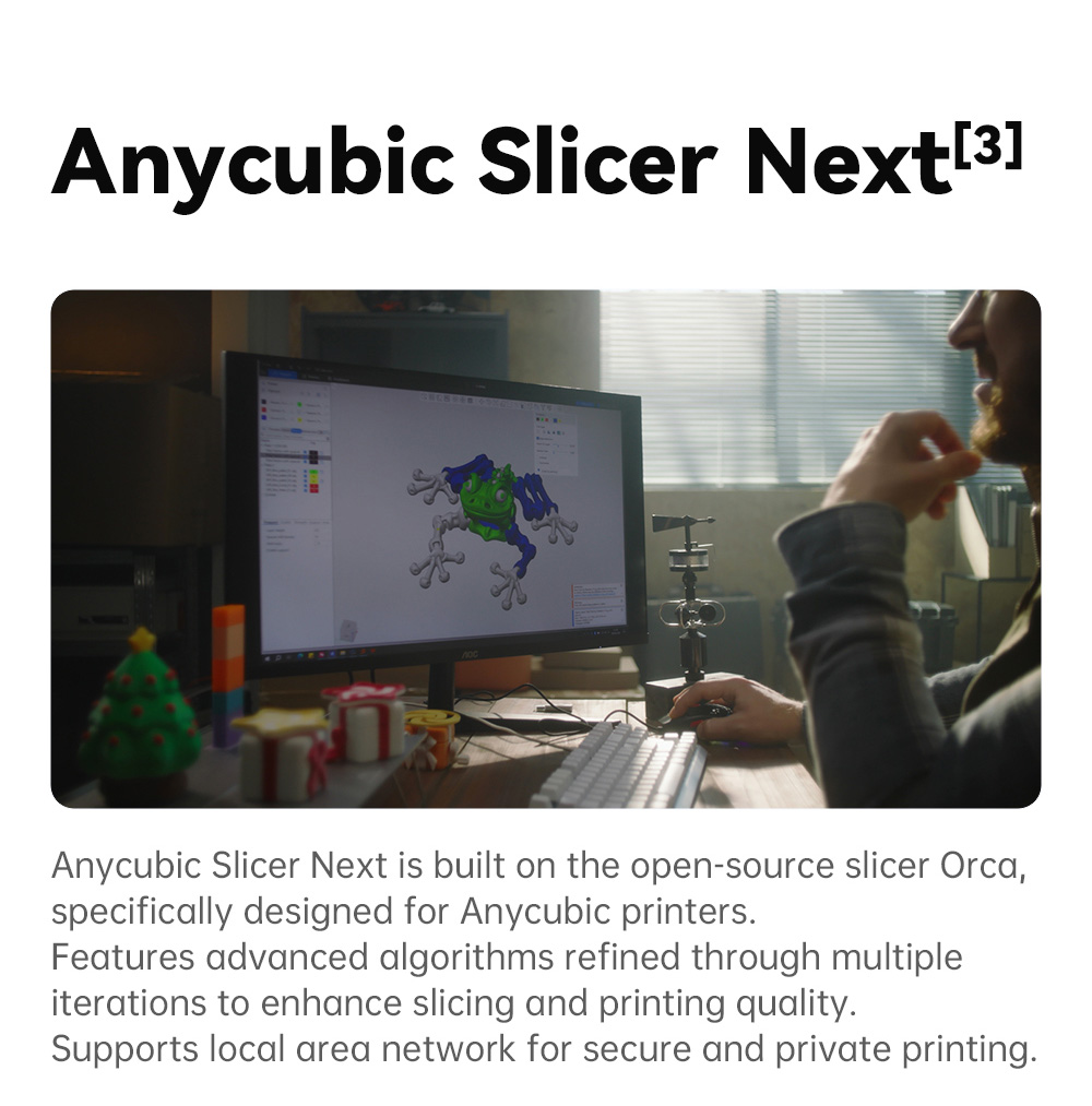 Anycubic Kobra 3 V2 Combo 3D Printer, ACE Pro Multicolor, 720P Camera, 600mm/s Speed, Auto Leveling, Filament Drying, 255*255*260mm