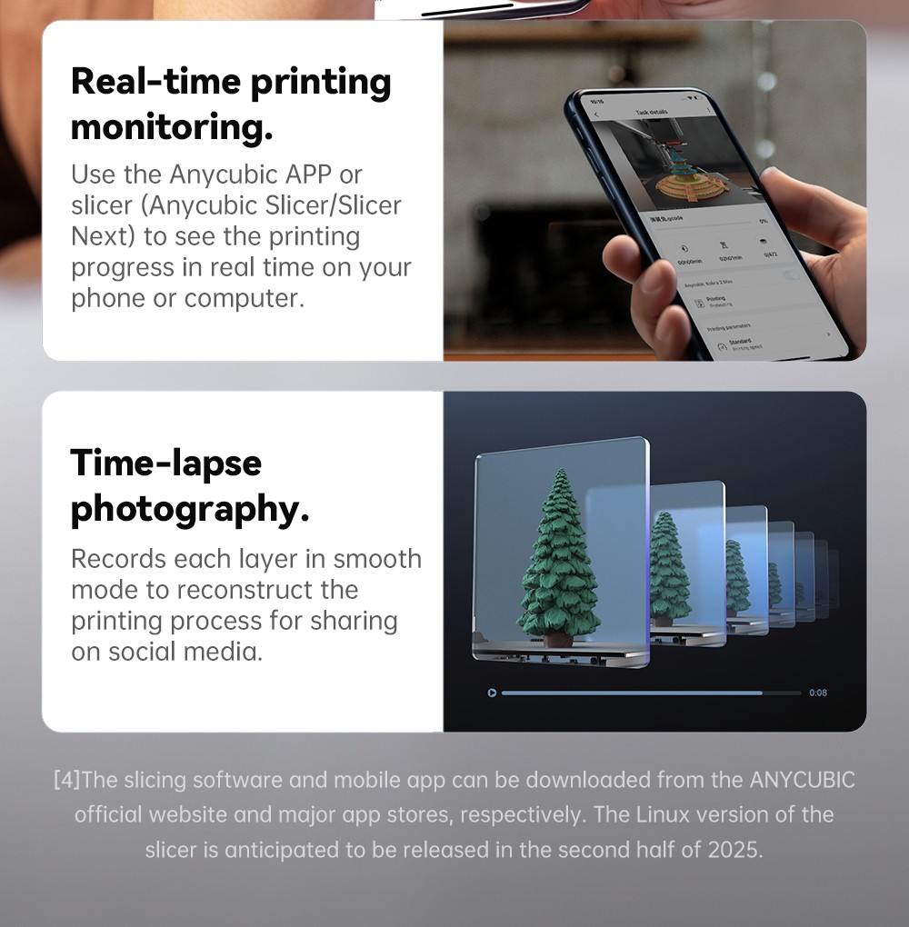 Anycubic Kobra 3 V2 Combo 3D Printer, ACE Pro Multicolor, 720P Camera, 600mm/s Speed, Auto Leveling, Filament Drying, 255*255*260mm