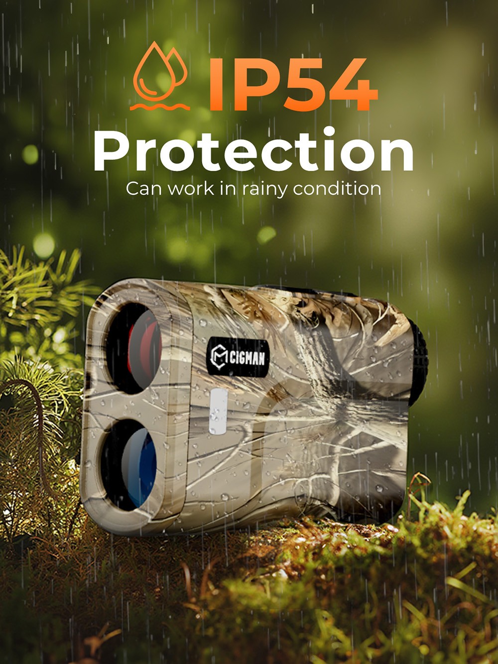CIGMAN CT-3000 3280 Yards Hunting Rangefinder, 6X Magnification, IP54 Protection, 7 Modes