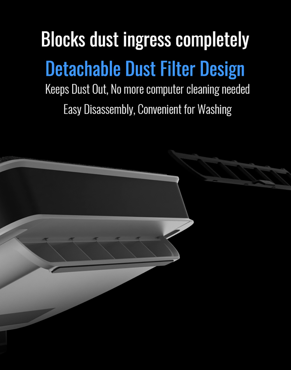 FlyDiGi BS2 Laptop Cooling Pad for Laptops 15.6 inches and Above, 4-angle Adjustable, Intelligent Temperature Control, Dual Noise Reduction