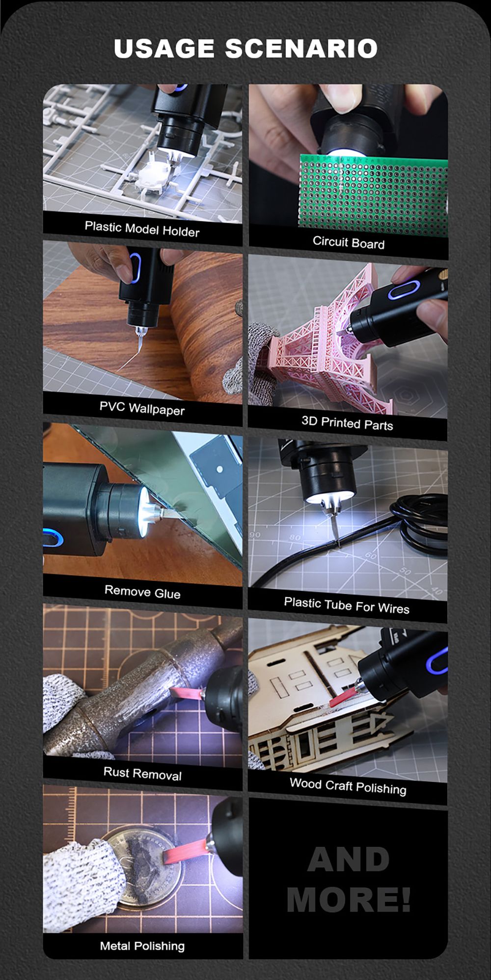 Jakemy JM-Y10 2-in-1 Ultrasonic Cutter & Polisher, 35W 40kHz, OLED Display, for DIY/Medical/Industrial, Model Prototyping & Deburring
