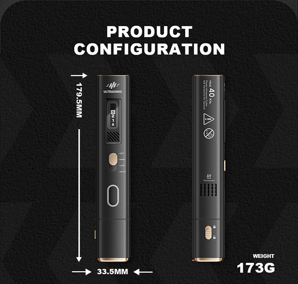 Jakemy JM-Y10 2-in-1 Ultrasonic Cutter & Polisher, 35W 40kHz, OLED Display, for DIY/Medical/Industrial, Model Prototyping & Deburring