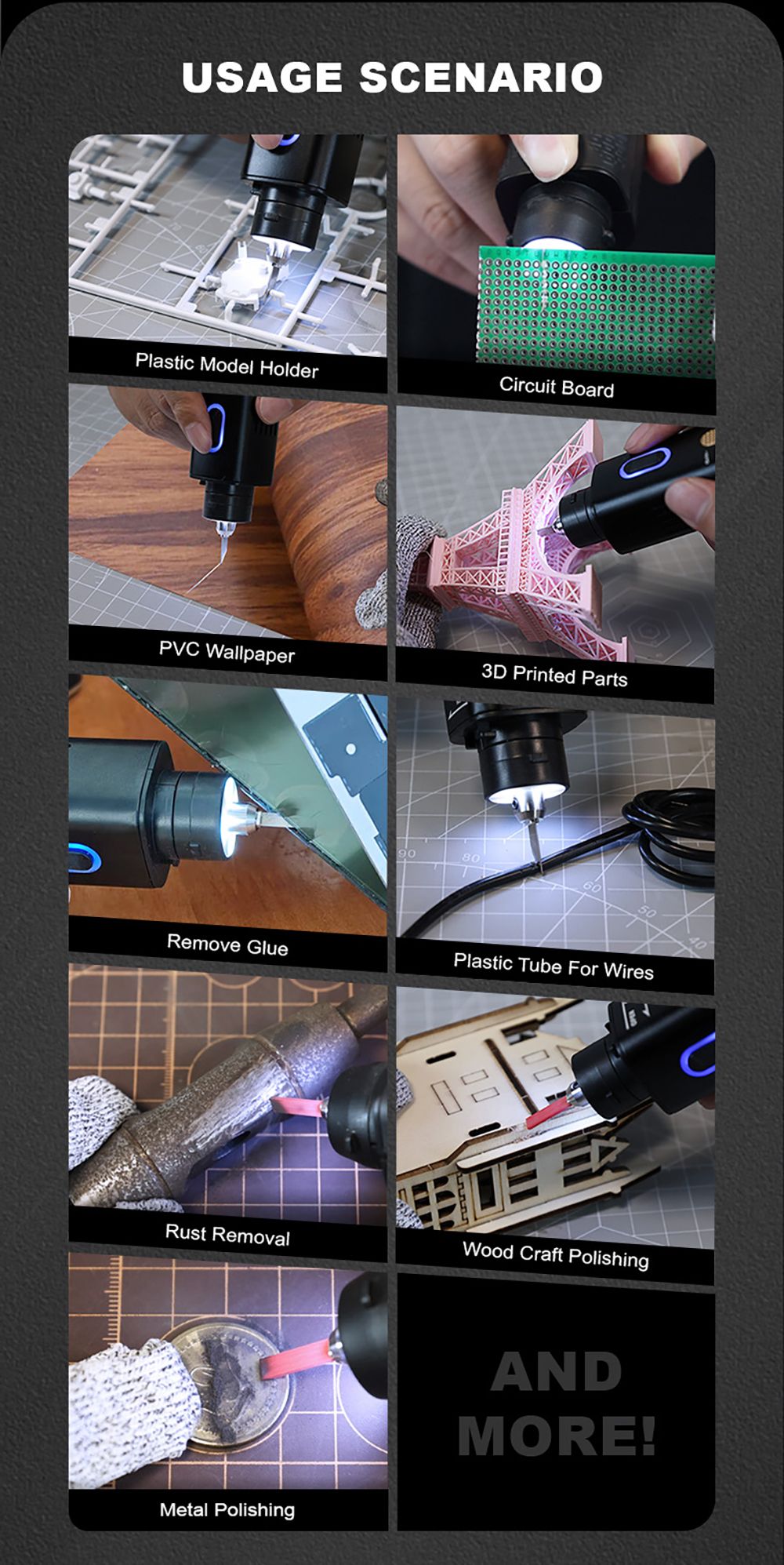 Jakemy JM-Y10 Pro 2-in-1 Ultrasonic Cutter & Polisher, 35W 40kHz, OLED Display, for DIY/Medical/Industrial, Model Prototyping & Deburring