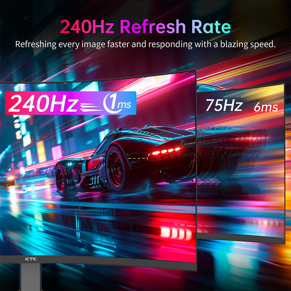 Refurbished KTC H27S25E 27 inch QHD 240Hz Gaming Monitor with 2K QHD High Resolution and 1000R Curvature