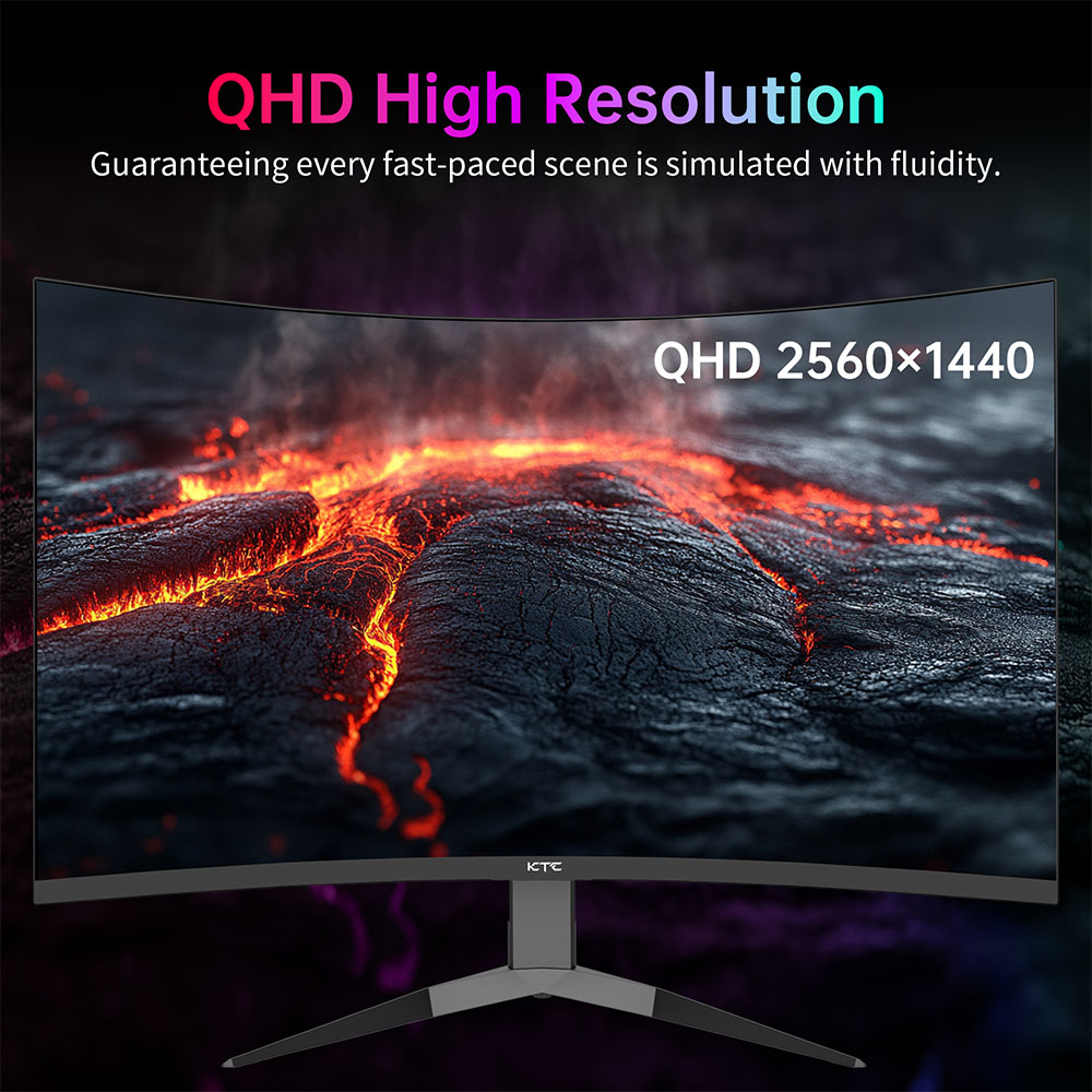 Refurbished KTC H27S25E 27 inch QHD 240Hz Gaming Monitor with 2K QHD High Resolution and 1000R Curvature