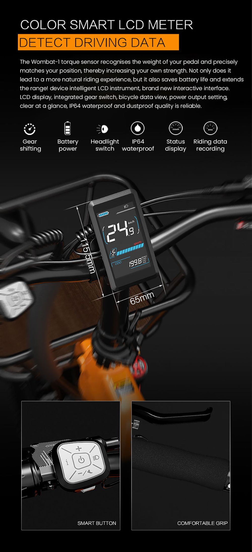 LANKELEISI Wombat-1 Cargo-Elektrofahrrad, 1000-W-Motor, 48-V-20-Ah-Akku, 20 x 3,0-Zoll-Reifen, 46 km/h Höchstgeschwindigkeit, 150 km Reichweite, hydraulische Scheibenbremse, Vorderradfederung mit Ölfeder, Shimano 7-Gang-Schaltung – Grau