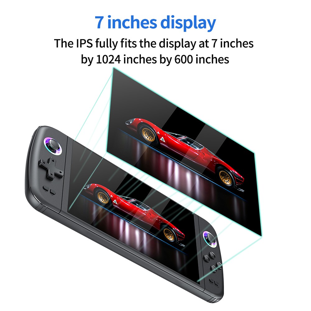 M27 Handheld Game Console, 256GB TF Card, 7 inch IPS Screen, RGB Light, 30+ Simulator, Original 3D Rocker