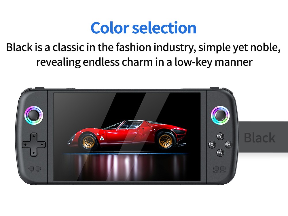 M27 Handheld Game Console, 64GB TF Card, 7 inch IPS Screen, RGB Light, 30+ Simulator, Original 3D Rocker
