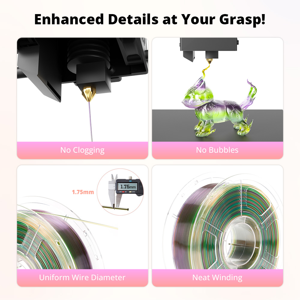 Mecpow High-Speed PETG Filament, 1kg - Transparent Regenbogen
