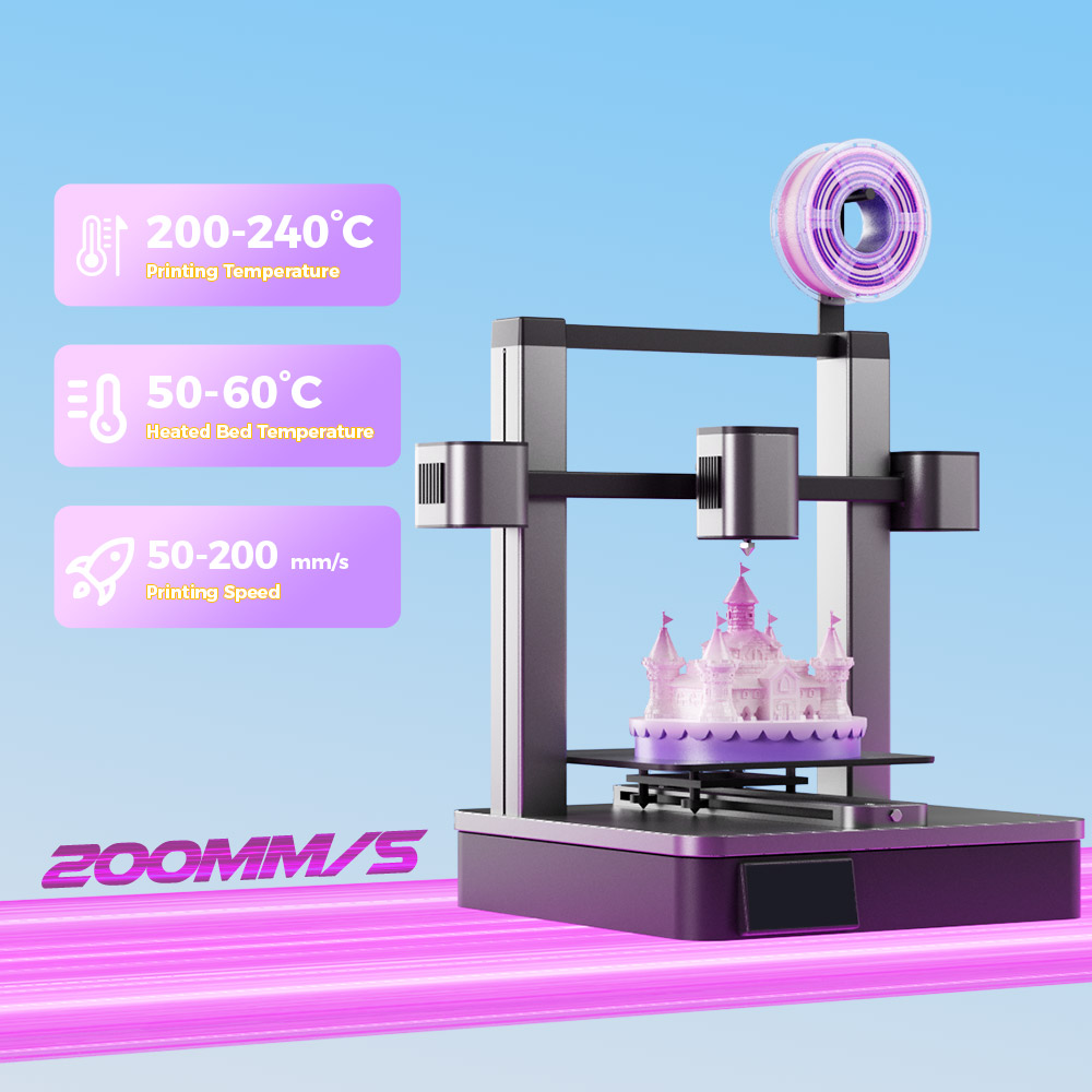 Mecpow Filament PLA,1kg - Arc-en-Ciel