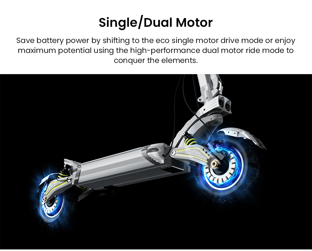 Mukuta 10 Plus Electric Scooter, 1400W*2 Motor, 60V 25.6Ah Battery, 10 inch Tires, 46mph Max Speed, 74 miles Range, Dual Hydraulic Brakes, Quadruple Spring Suspension, LCD Display
