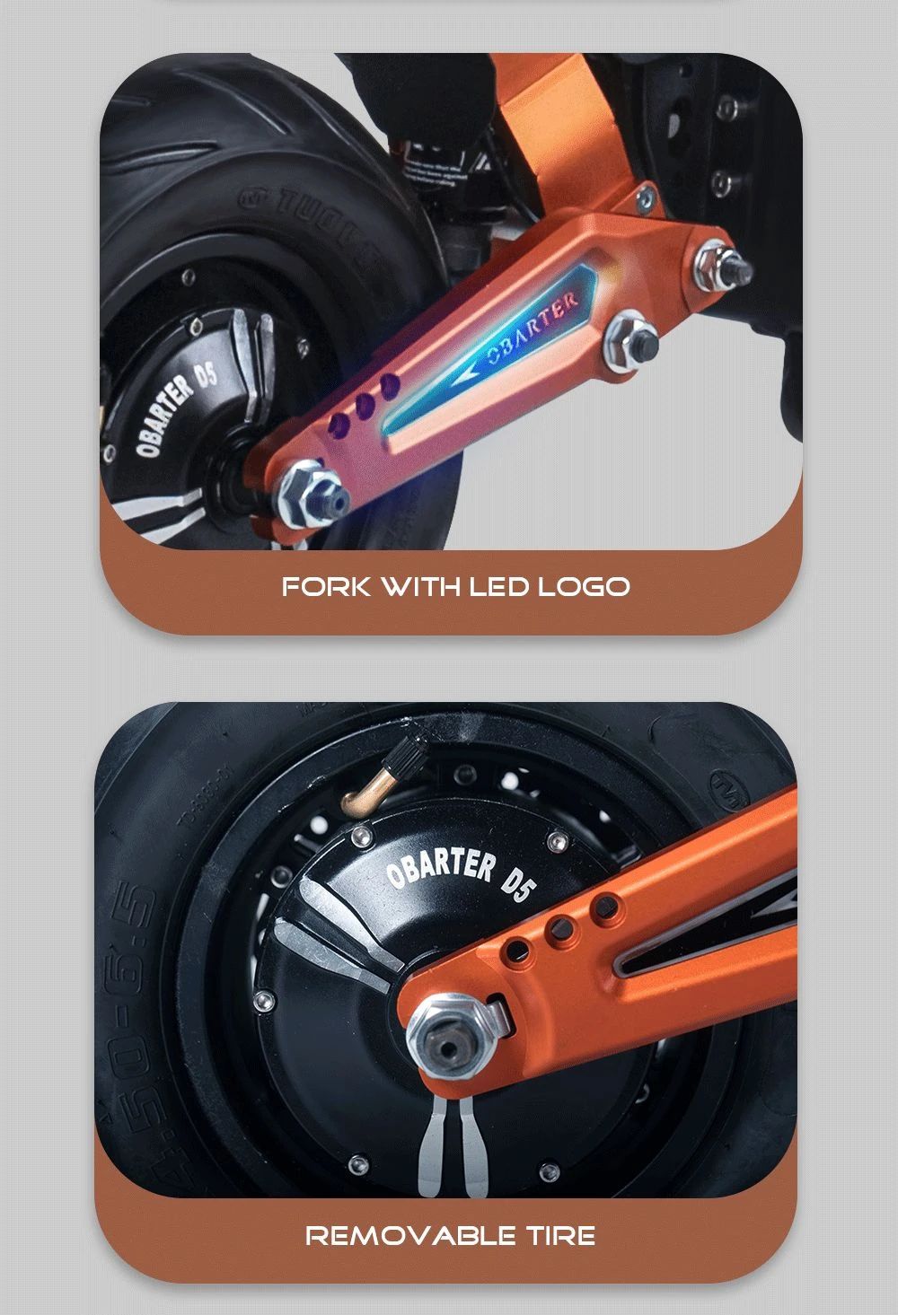 Refurbished OBARTER D5 Electric Scooter 12 inch Vacuum Tire 2*2500W Motor Removable 35Ah Battery for 60-120km Super Range
