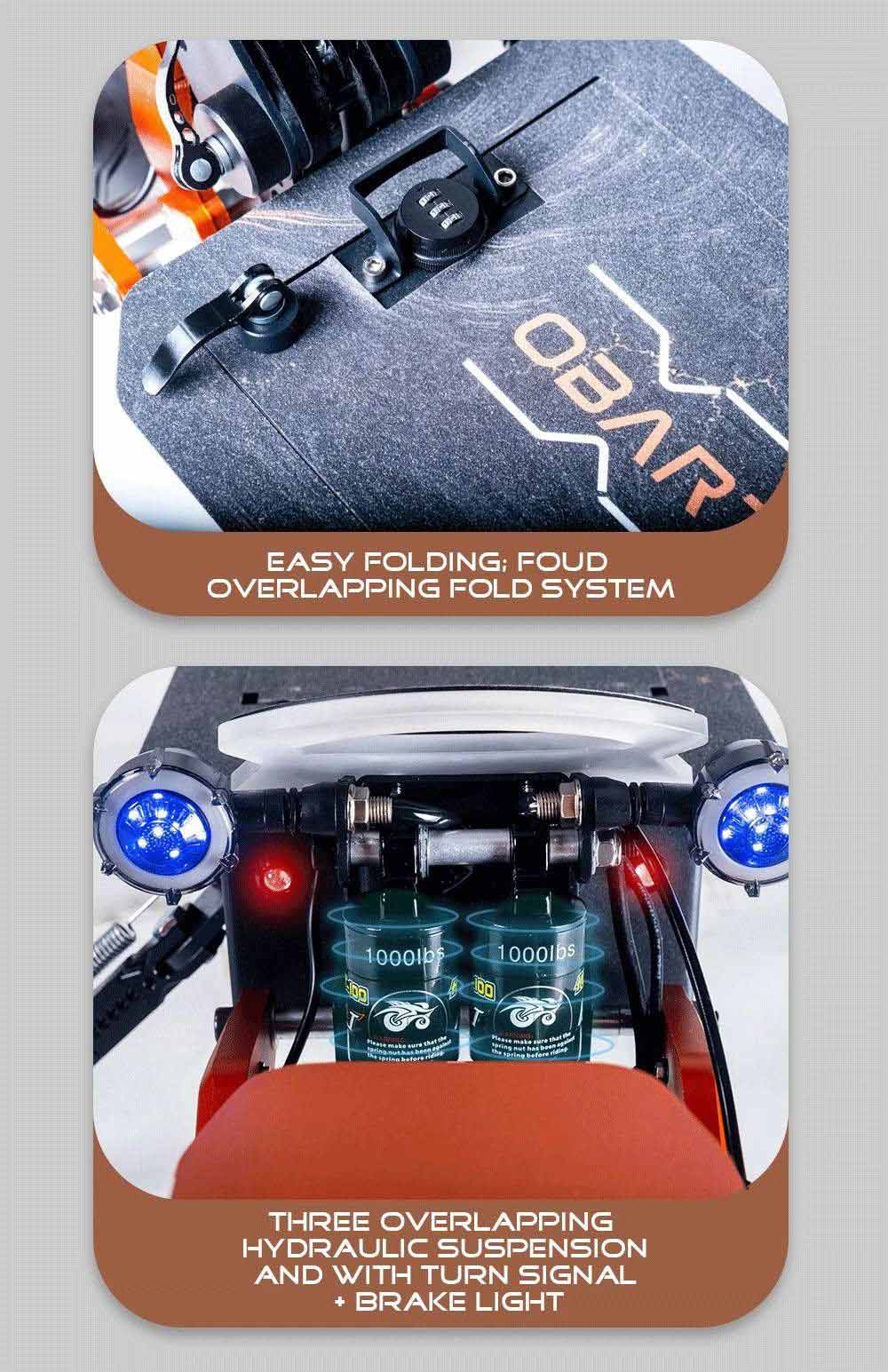 Refurbished OBARTER D5 Electric Scooter 12 inch Vacuum Tire 2*2500W Motor Removable 35Ah Battery for 60-120km Super Range